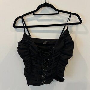 Forever 21 Lace Up Black Tank Top